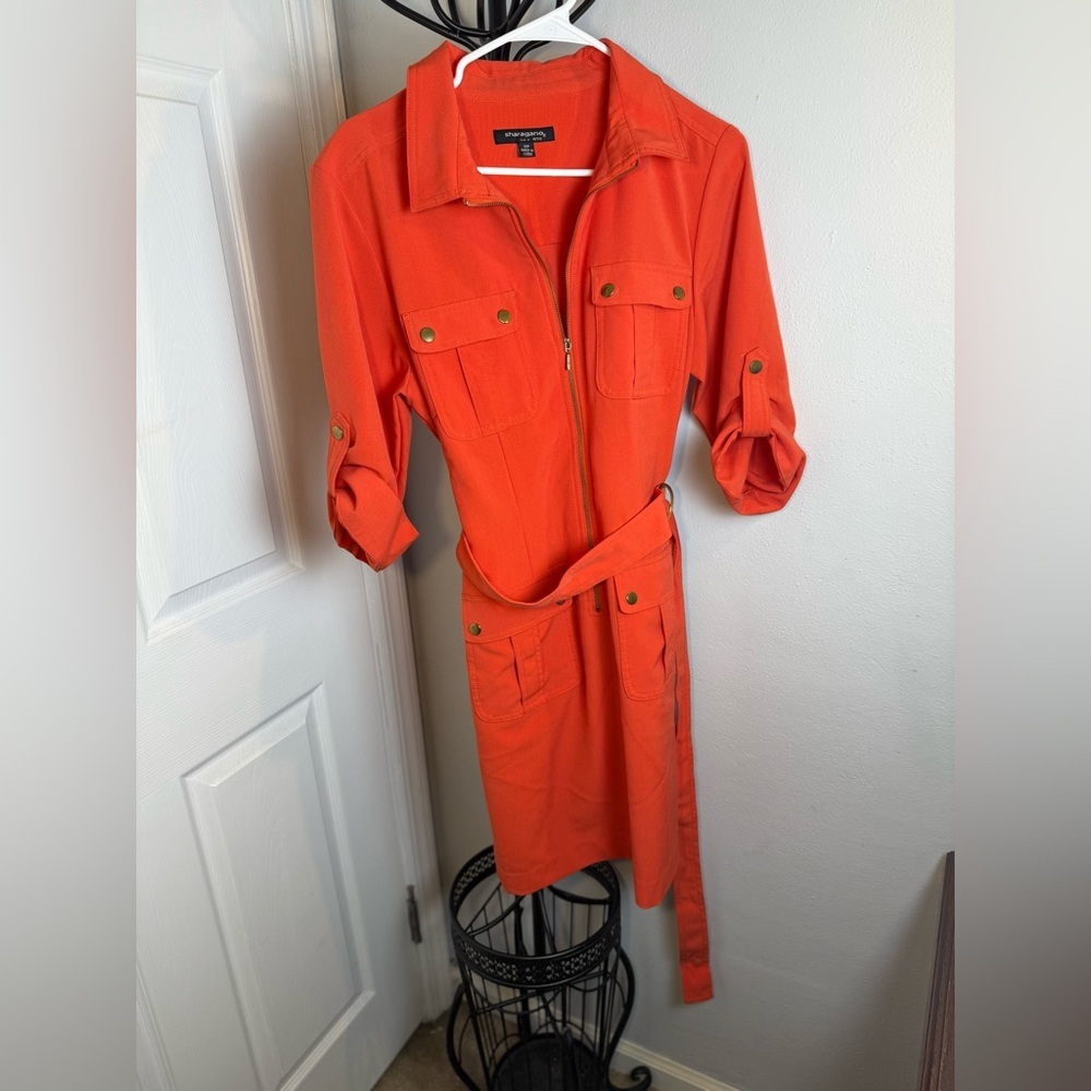 Shargano Women's Orange Belted Jacket
